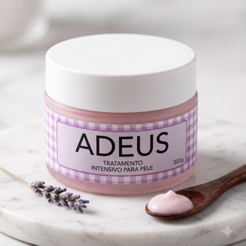 Adeus Crema Brasileña – Tratamiento Corporal Multifuncional Intensivo, Crema Rosa para Estrías con Árnica, Jengibre, Cafeína y Té Verde para una Piel Lisa y Elástica – 300g